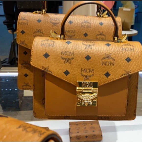 MCM Shoes - MCM Cognac Visetos Satchel